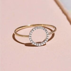 Stone and Strand Round Diamond Ring Size 8